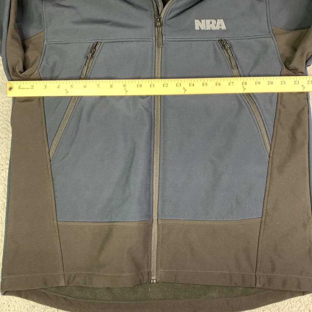 NRA Jacket Medium Insulated Neoprene Like Outer Full Zip Fleece Lined